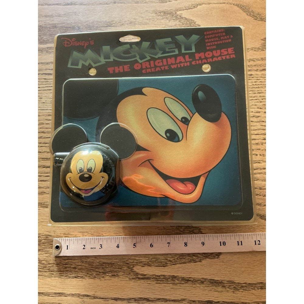 Vintage Disney Mickey The Original Mouse Computer Mouse Pad Floppy Disk Set New